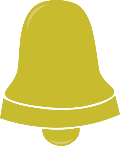 Golden Bell Illustration on Transparent Background for Christmas