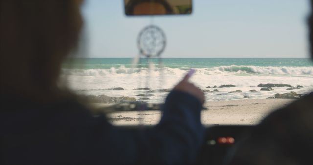 Couple Enjoying Ocean View from Car on Beach Road Trip - Download Free Stock Images Pikwizard.com