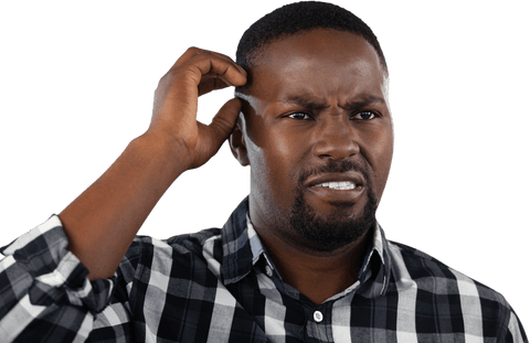 Confused African American Man Scratching Head on Transparent Background - Download Free Stock Videos Pikwizard.com