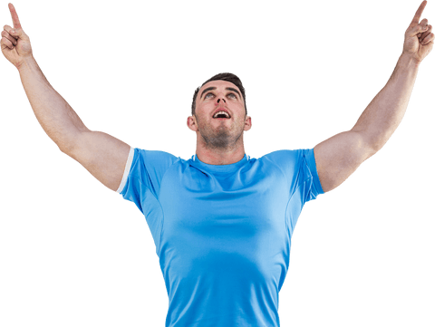 rugby player celebrating victory with raised arms transparent background - Download Free Stock Videos Pikwizard.com