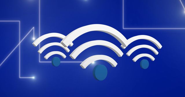 Digital Wi-Fi Icons Over Blue Global Technology Background - Download Free Stock Images Pikwizard.com