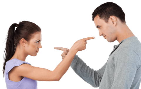 Transparent Couple Pointing at Each Other Expressively - Download Free Stock Videos Pikwizard.com