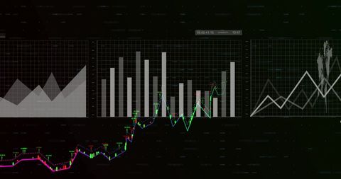 Digital Data Visualization with Graph Charts on Dark Background - Download Free Stock Images Pikwizard.com