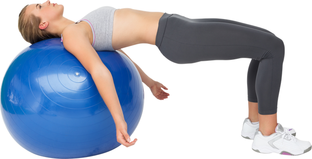 Transparent Fitness Routine with Exercise Ball for Core Strength - Download Free Stock Videos Pikwizard.com