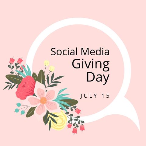 Social Media Giving Day Floral Illustration with Speech Bubble - Download Free Stock Templates Pikwizard.com