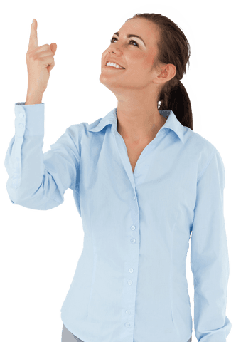 Smiling Businesswoman Pointing Upwards in Transparent Setting - Download Free Stock Videos Pikwizard.com