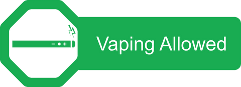 Green Vaping Allowed Sign on Transparent Background