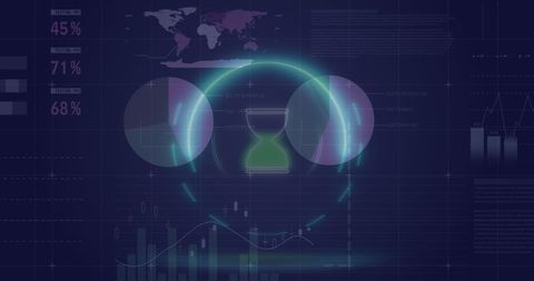 abstract infographic with hourglass symbol and data visualization - Download Free Stock Images Pikwizard.com