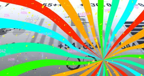 Colorful Swirl Overlay on Data and Technology Theme