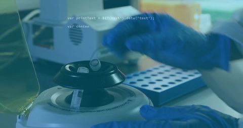 Medical Professional Handling Lab Equipment in Healthcare Setting