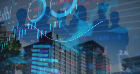 Abstract Financial Market Overview with Modern Architecture