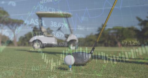 Golf and Digital Metrics Elapsed With Data Analysis Overlay - Download Free Stock Images Pikwizard.com