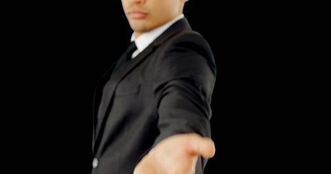Businessman Reaching Out With Open Hand Silhouette - Download Free Stock Images Pikwizard.com