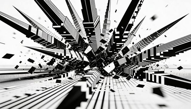 Radiating monochrome geometric vortex with converging prisms and scattering cubes