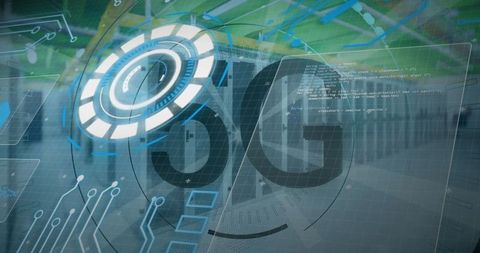 Futuristic 5G Logo with Digital Connectivity Graphics