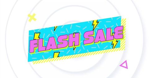 Vibrant Flash Sale Banner with Colorful Geometric Design