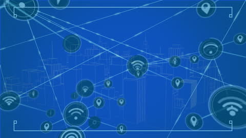 Digital Connections in High-Tech Smart Cityscape