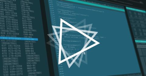 Triangular Graphic Overlay on Data Processing Screen - Download Free Stock Images Pikwizard.com