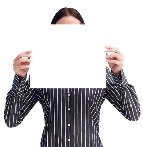businesswoman holding blank board on transparent background - Download Free Stock Videos Pikwizard.com