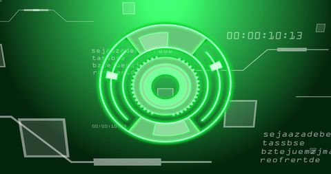 Futuristic digital interface with scanning scope display