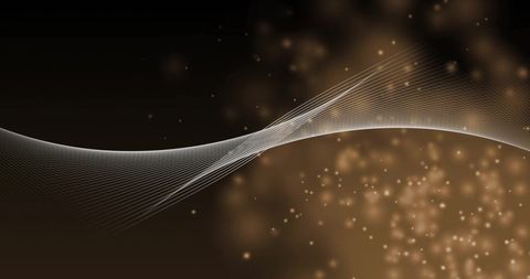 Abstract Digital Waves with Floating Particles on Dark Background