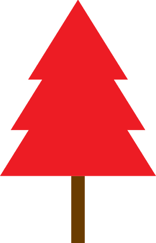 red christmas tree illustration on transparent background - Download Free Stock Videos Pikwizard.com