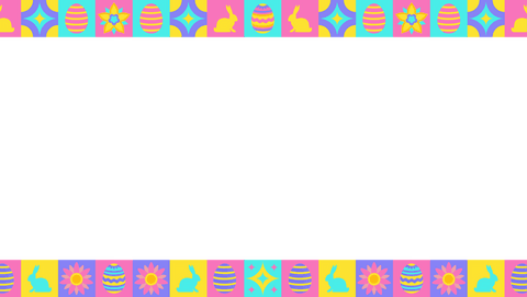pastel easter border with colorful eggs and rabbits on transparent background - Download Free Stock Videos Pikwizard.com