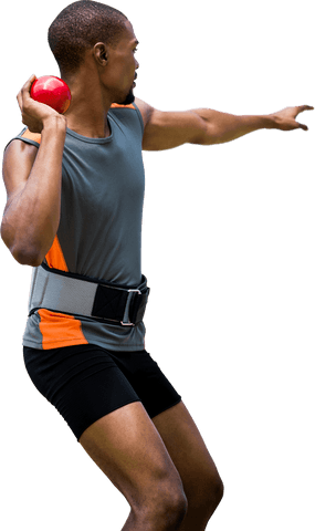 biracial athlete holding shot put on transparent background - Download Free Stock Videos Pikwizard.com