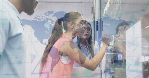 Diverse Business Meeting with Global Data Concept