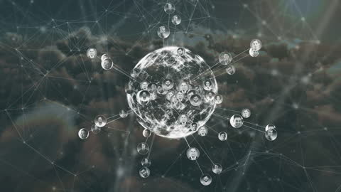 Digital Network Globe with Connected User Profiles