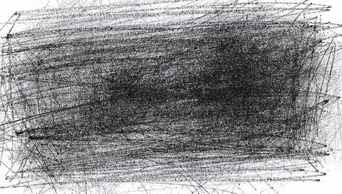 Abstract chaotic grunge scribble texture on white background