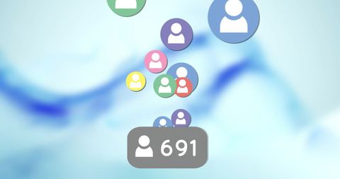 Digital User Interface Showing Social Connections and Numbers