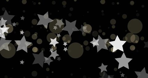 Floating Stars and Light Circles on Black Background - Download Free Stock Images Pikwizard.com