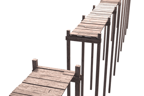 transparent isolated vector wooden bridge on stilts - Download Free Stock Videos Pikwizard.com