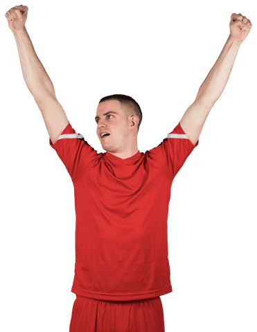 Cheerful Football Player Celebrating Goal Transparent