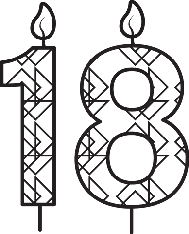 18th birthday candles transparent illustration art - Download Free Stock Videos Pikwizard.com