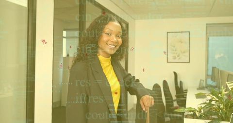 Smiling professional inside modern office