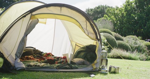 Cozy Tent Setup at Countryside Camping Site - Download Free Stock Images Pikwizard.com