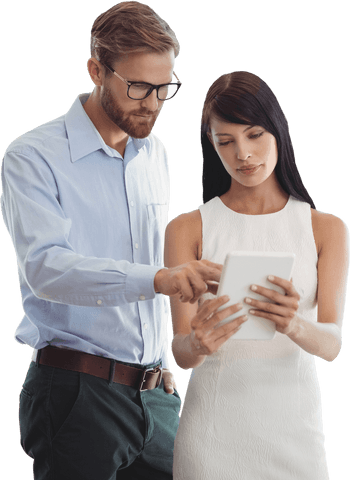 transparent business colleagues analyzing tablet together - Download Free Stock Videos Pikwizard.com
