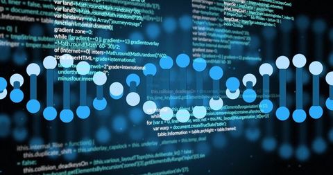 Digital dna code with data stream background