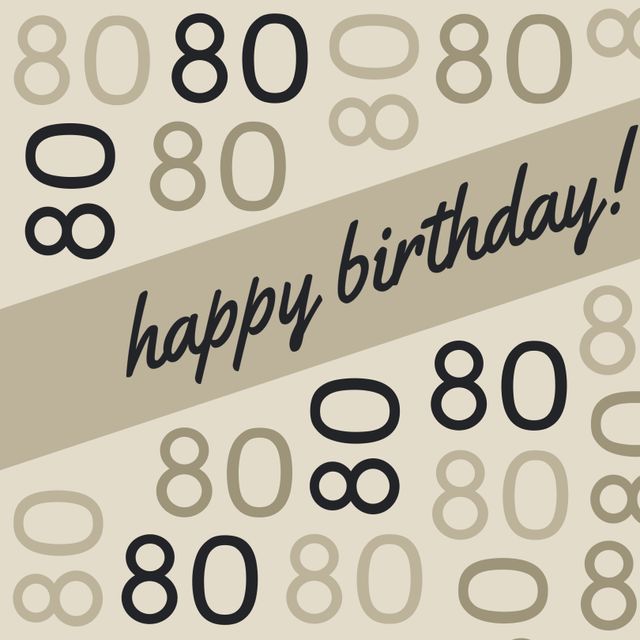 80th Birthday Celebration with Festive Number Pattern and Happy Birthday Greeting - Download Free Stock Templates Pikwizard.com