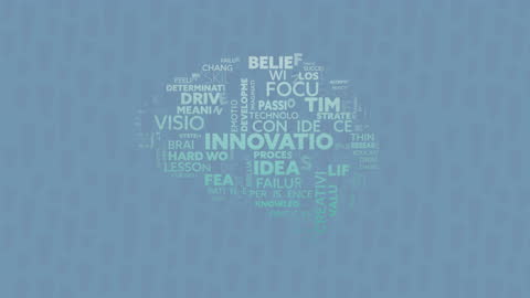 Abstract Brain Shape Formed by Inspirational Words and Concepts