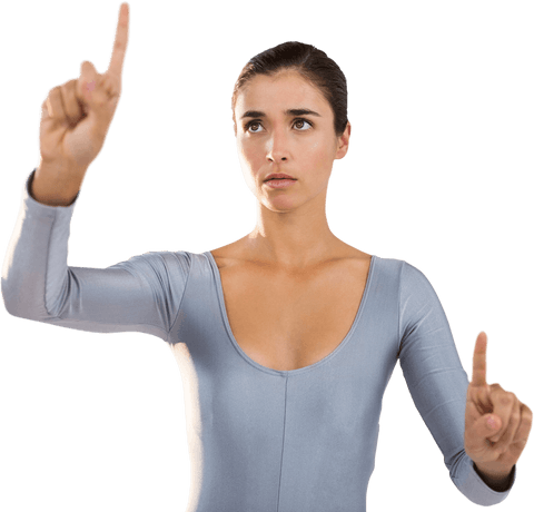 caucasian woman interacting with virtual screen transparent - Download Free Stock Videos Pikwizard.com