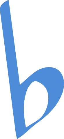 Stylized Azure Blue Letter B on Transparent Background for Modern Design