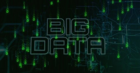 Big Data Concept with Binary Code and Technology Grid