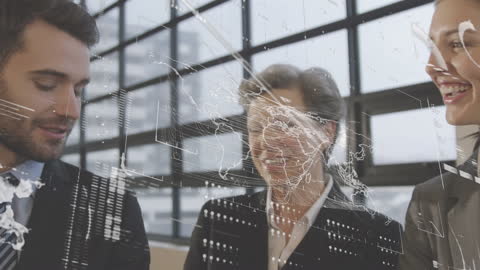 Business Team Analyzing Global Data Trends