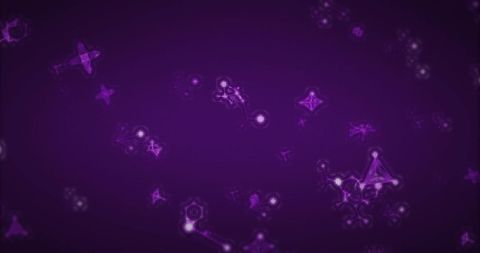 Glowing molecular connection on purple background