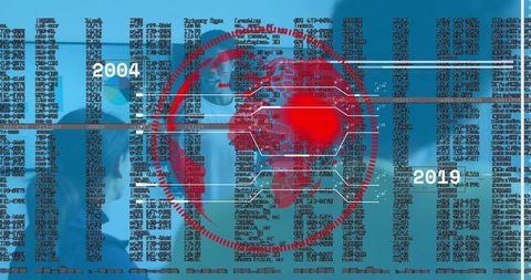 Global Business Data Processing with Abstract Digital Overlay - Download Free Stock Images Pikwizard.com