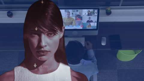 Virtual Meeting with Creative Digital Overlay Design