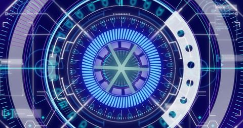 Abstract Digital Interface with High Tech Circles - Download Free Stock Images Pikwizard.com